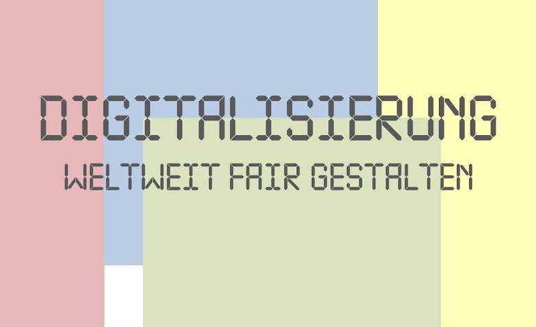 Logo des Jahresthemas Digitalisierung weltweit fair gestalten